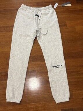 Fear Of God Essentials Light Oatmeal Sweats Sz L | Brand New | Mint | Fast Ship!